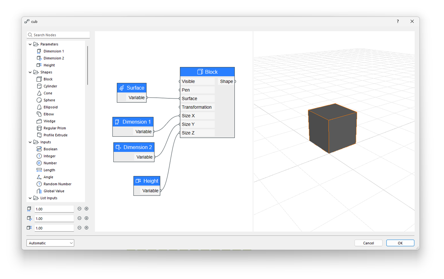 obiect cub archicad