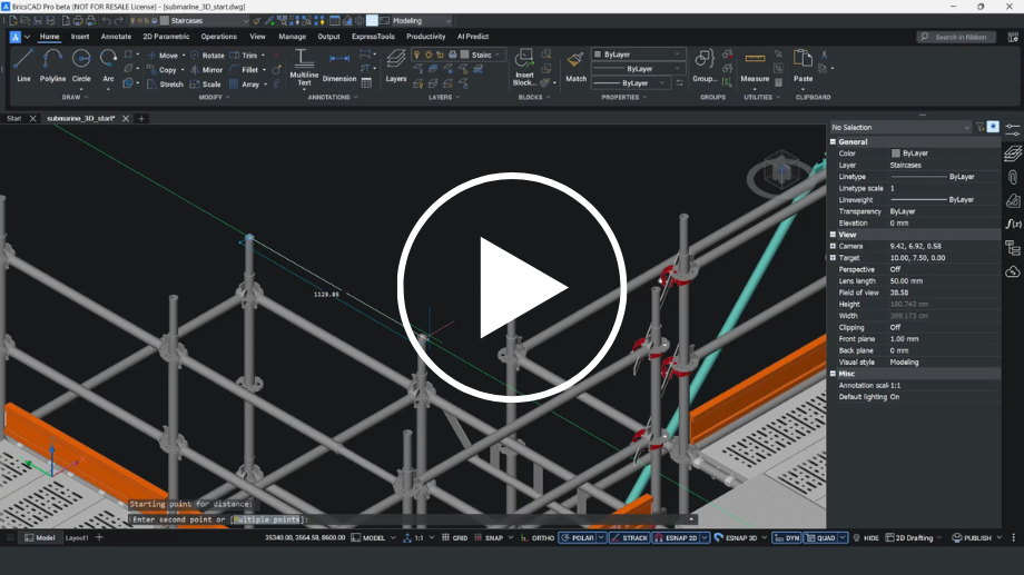 bricscad v26 - masurarea geometriei 2d si 3d