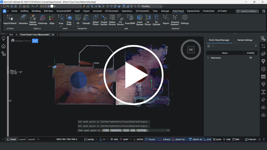 bricscad v26 - nori de puncte